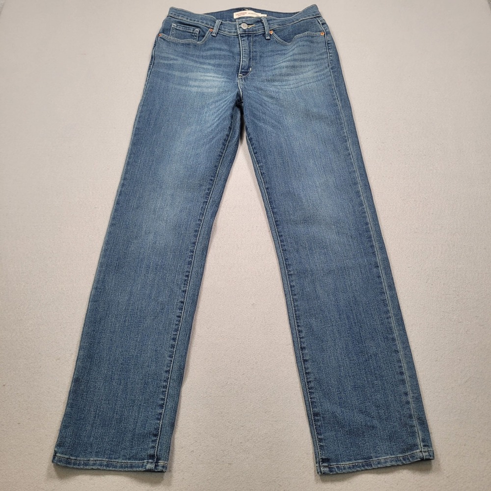 Levi Strauss Signature Mid Rise Straight Jeans Blue Denim Size 8 W29 L32